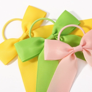 Lot de chouchous pour enfants avec nœuds en ruban gros-grain et rubans colorés