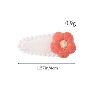 Mini sunflower floral BB hair clip for children featuring pink embroidery and white fabric