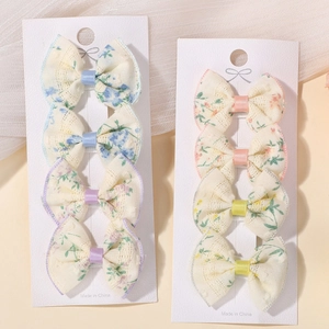 Lot de 8 barrettes à cheveux à fleurs pour filles sur cartes avec texture en dentelle