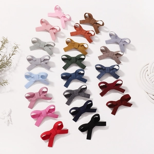 Lot de 21 barrettes à nœuds papillon en tissu fait main pour filles aux couleurs variées