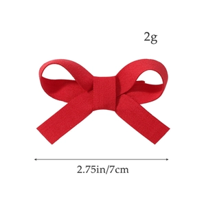 Barrette à cheveux avec nœud rouge fait main pour filles, nœud en tissu de 7 cm large