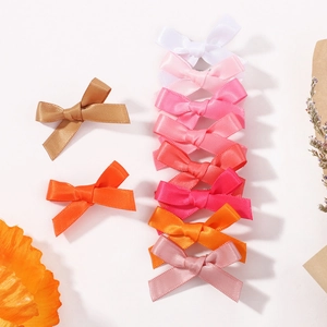 Handmade multi-color 4.5cm satin ribbon bow hair clips for girls hair styling