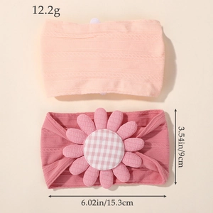 Lot de bandeaux pour bébé en nylon souple avec grande fleur et dimensions précises