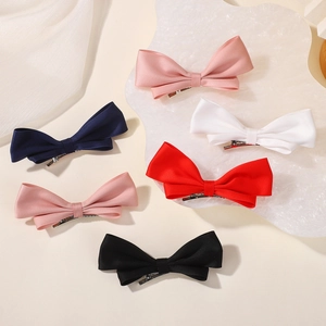 Set di fermagli per capelli a fiocco per bambine in rosa rosso blu bianco nero