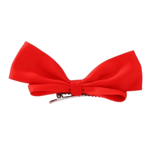 Set di fiocchi per capelli rossi con clip a becco d'anatra in metallo per ragazze
