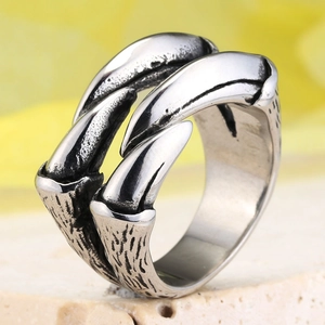 Bague Griffe de Loup Vintage Style Punk Gothique en Acier Inoxydable Bijoux Forme Griffe d'Aigle pour Hommes Femmes