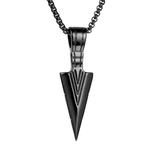 Collana con Ciondolo a Punta di Freccia in Acciaio Inossidabile Vintage Punk Spearhead Gioielli Geometrici da Uomo e Donna
