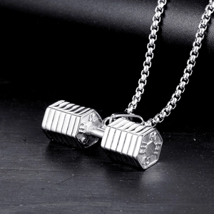 Halter hanger ketting van zilver roestvrij staal voor fitness- en sportliefhebbers