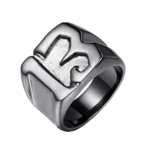 Men Stainless Steel Number 13 Ring Punk Rock Style Gold Black Electroplated Band Finger Ring Fashion Hip Hop Jewelry For Men