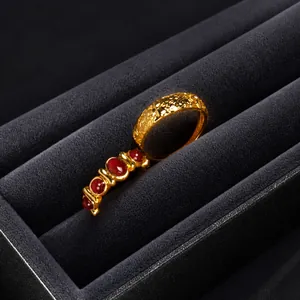 Vintage Stainless Steel Inlaid Tiger Eye Red Agate Rings For Women Gold Plated Bohemian Geometric Finger Rings Jewelry
