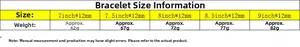 Size chart showing width and weight specifications for stainless steel Cuban link bracelets