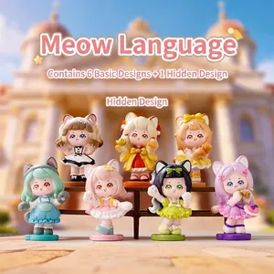 Lindo Tangxin Miaoyu Chica con Orejas de Gato Caja Ciega Adorno de Resina Figura de Decoración de Escritorio Regalo