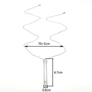 Detaillierte Größenangaben für die Achtsamkeits-Pfeifen-Halskette aus Edelstahl mit 70cm Kette