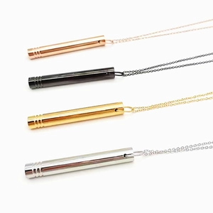 Edelstahl Achtsame Atmung Pfeife Halskette Anhänger Für Angst Stressabbau Meditation Unisex Mode Schmuck Halsketten
