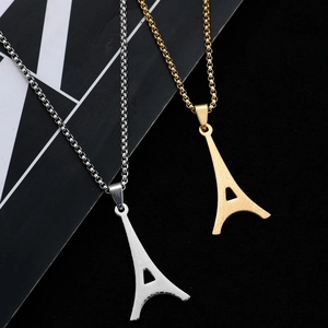 Collar con Colgante de la Torre Eiffel de Acero Inoxidable Joyería Arquitectónica de París para Unisex Oro Plata Accesorios