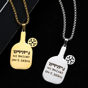 Pickleball Schläger Anhänger Kette in Gold und Silber aus robustem Edelstahl