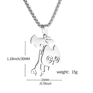 Collana con ciondolo a gatto in acciaio inossidabile minimalista con misure di 30mm e 25mm