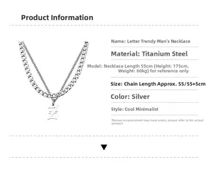 Détail du collier double couche en acier titane argenté avec pendentif lettre Z