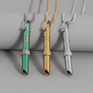 Set de collares de respiración de acero inoxidable en arcoíris, dorado y plateado