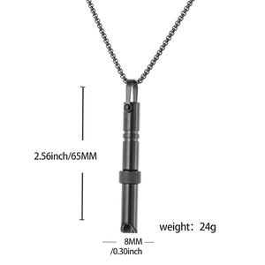 Collar de respiración de acero negro mate con cuentas giratorias de 65 mm por 8 mm