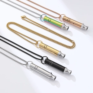 Collares de silbato para meditación 528Hz en cinco colores con acero inoxidable pulido