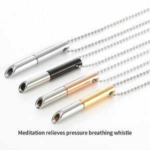 Mindfulness Breathing Whistle Necklace For Anxiety Relief Stainless Steel Meditation Pendant Mindful Breathing Tool Jewelry