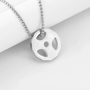 Titanstahl Hantelscheibe Anhänger Halskette Für Herren Damen Inspirierend Gewichtheben Fitness Gym Schmuck Motivierende Halskette