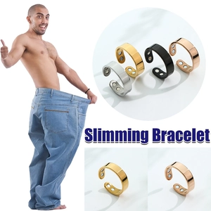 Stainless Steel Magnetic Therapy Ring For Weight Loss Slimming Acupressure Adjustable Open Finger Ring Health Care Jewelry