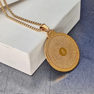 Stainless Steel Religious Shurangama Mantra Pendant Necklace Vintage Ethnic Buddhist Scripture Talisman Necklace For Unisex