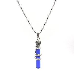Gothic Punk Cobra Wrap Pendant Necklace Alloy Resin Cylinder Retro Jewelry For Men Women Vintage Serpent Accessory Gift