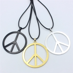 Collana con Ciondolo Segno della Pace Unisex Lega Galvanica Cerchio Simbolo Hip Hop Gioielli Retro Per Festa