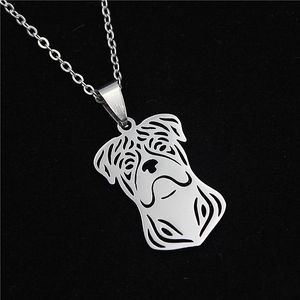 Hollow Pug Dog Pendant Necklace Stainless Steel Laser Cut Puppy Animal Shape Jewelry Gift For Pet Lovers Women Men