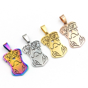 Hollow out stainless steel pug dog pendant necklaces in gold silver and rose gold finishes