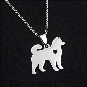 Minimalist Stainless Steel Dog Pendant With Hollow Heart Animal Silhouette Pendant Only Without Chain For Pet Lovers Jewelry