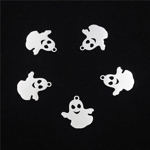 Halloween Ghost Charms Stainless Steel Polished Spooky Pendant For DIY Jewelry Making Necklaces Spooky Style Accessories