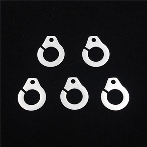 Set of five white stainless steel handcuff pendants for personalized DIY jewelry making