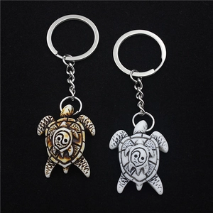 Vintage Resin Turtle Keychain Yin Yang Tai Chi Lucky Tortoise Pendant Animal Charm For Keys Backpack Purse Decor For Unisex