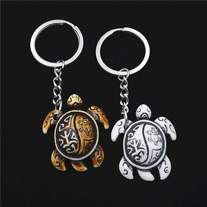 Vintage Harz Schildkröte Schlüsselanhänger Für Damen Herren Tribal Totem Glücksschildkröte Schlüsselring Tasche Anhänger Schmuck Geschenk