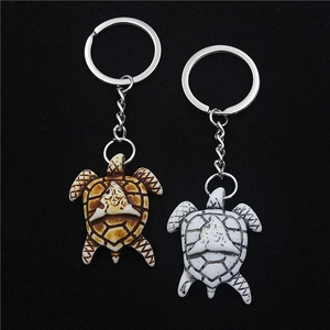 Retro Resin Sea Turtle Keychain Pendant Bone Texture Animal Design Keyring For Backpack Handbag Decor Charm Jewelry For Unisex