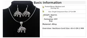 Detail view of vintage elephant necklace and earring set with antique bohemian textures