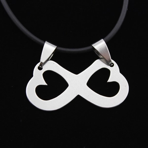 Stainless Steel Infinity Heart Pendant Hollow Double Heart Symbol Charm For Women Men Jewelry Making DIY Necklace Accessory No Chain