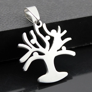 Stainless Steel Tree of Life Pendant Necklace For Women Men Polished Cutout Wisdom Tree Family Tree Fashion Jewelry Gift