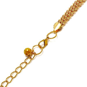 Adjustable golden metal waist chain for women featuring a lobster clasp and extension chain