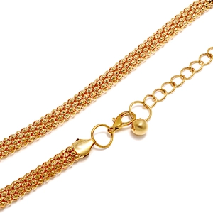 Gold popcorn chain body belt featuring rhinestone butterfly charms and lobster clasp