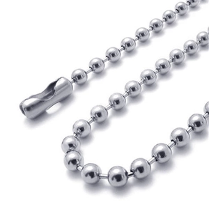 Polished 2.4mm stainless steel ball chain necklace with secure connector clasp