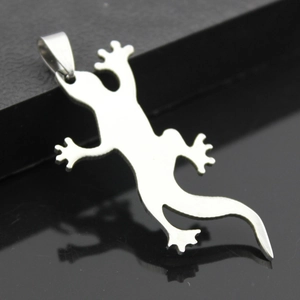 Pendentif Lézard Gecko en Acier Inoxydable Seul Sans Chaîne Collier Animal Pour Hommes Femmes Style Punk Hip Hop Bijoux