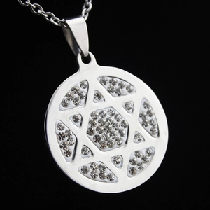 Stainless Steel Star Of David Pendant Only Without Chain Pave Cubic Zirconia Hexagram Religious Jewelry Silver Tone