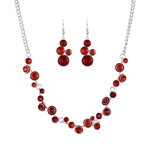 Parure Bijoux Alliage Émail Femme Collier Pendentif Bulle Géométrique Boucles d'Oreilles Mode Florale Fête Cadeau