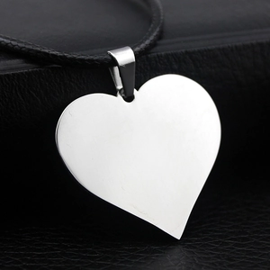 Colgante de Acero Inoxidable Pulido Forma Geométrica Corazón Redondo Cuadrado Solo Sin Cadena Accesorio Etiqueta DIY