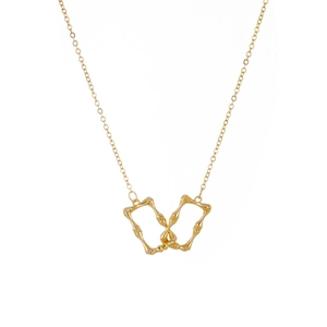 Minimalistische goldene Schmetterlingskette mit geometrischem Rahmen und Strass